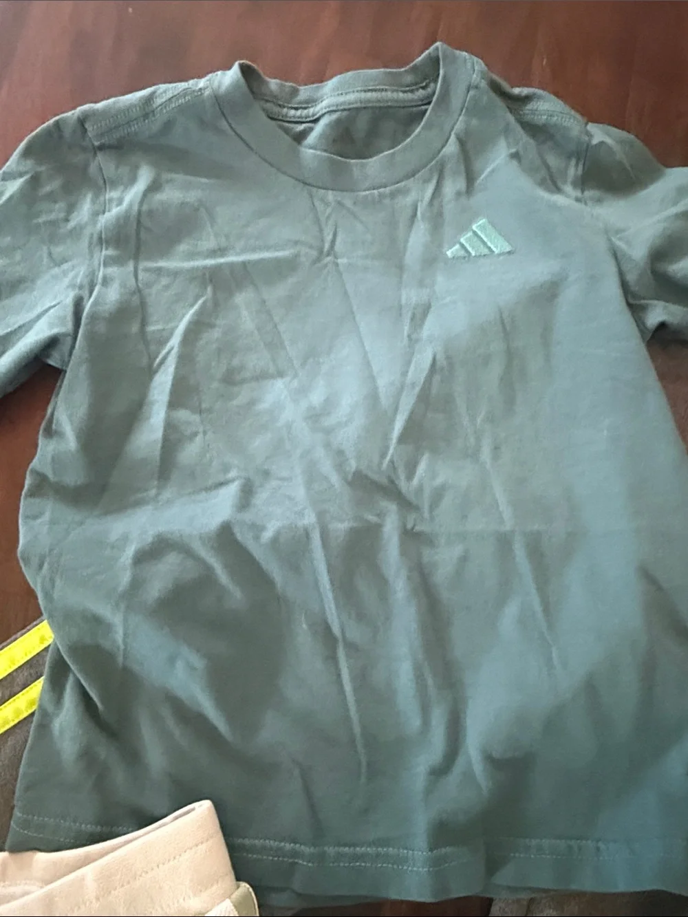 adidas Gray Sweatpants with Neon Yellow Stripes